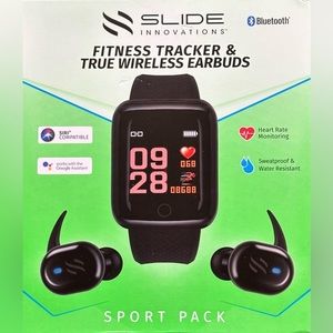 SLIDE FITNESS TRACKER & TRUE WIRELESS EARBUDS (COMBO)